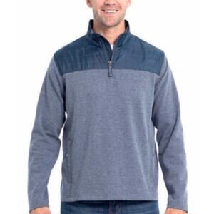 Eddie Bauer Men’s XXL Quarter Zip Pullover Blue Insulated Hybrid Quilted Jacket